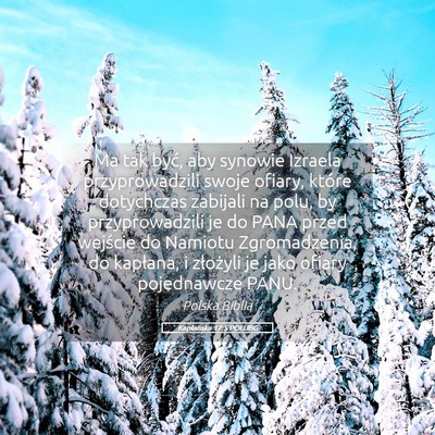 Picture 05 - Kapłańska 17:5 POLUBG - Ma tak być, aby synowie Izraela przyprowadzili - Bible Verse Picture