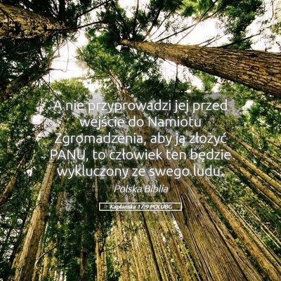 Picture 05 - Kapłańska 17:9 POLUBG - A nie przyprowadzi jej przed wejście do Namiotu - Bible Verse Picture