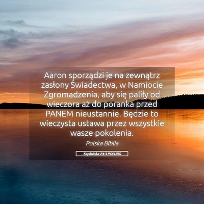 Picture 05 - Kapłańska 24:3 POLUBG - Aaron sporządzi je na zewnątrz zasłony - Bible Verse Picture