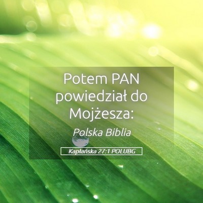 Picture 05 - Kapłańska 27:1 POLUBG - Potem PAN powiedział do - Bible Verse Picture