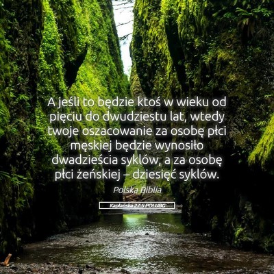 Picture 05 - Kapłańska 27:5 POLUBG - A jeśli to będzie ktoś w wieku od pięciu do - Bible Verse Picture