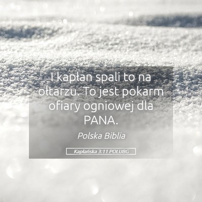 Picture 05 - Kapłańska 3:11 POLUBG - I kapłan spali to na ołtarzu. To jest pokarm - Bible Verse Picture