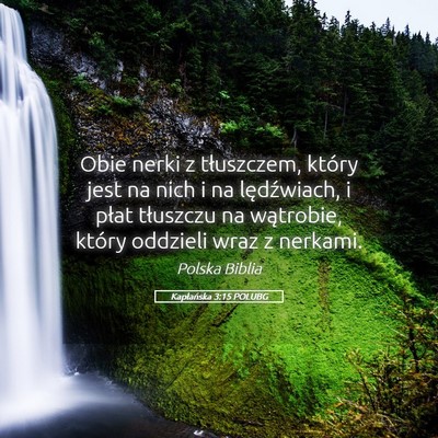Picture 05 - Kapłańska 3:15 POLUBG - Obie nerki z tłuszczem, który jest na nich i na - Bible Verse Picture