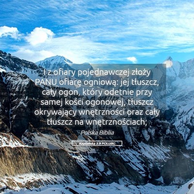 Picture 05 - Kapłańska 3:9 POLUBG - I z ofiary pojednawczej złoży PANU ofiarę - Bible Verse Picture