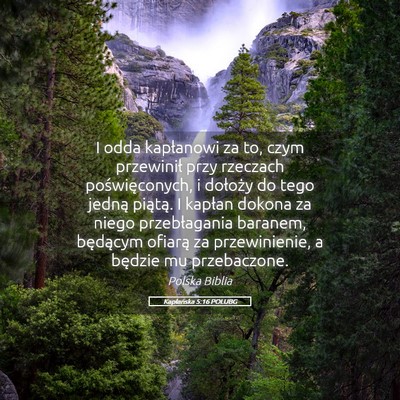 Picture 05 - Kapłańska 5:16 POLUBG - I odda kapłanowi za to, czym przewinił przy - Bible Verse Picture