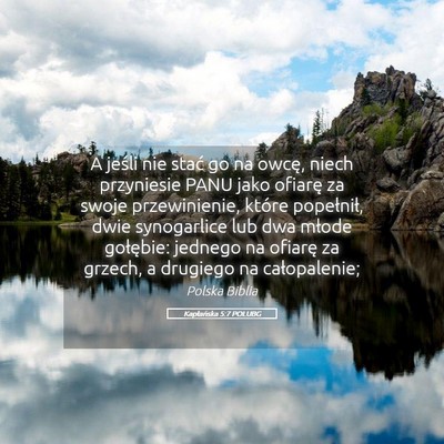 Picture 05 - Kapłańska 5:7 POLUBG - A jeśli nie stać go na owcę, niech przyniesie - Bible Verse Picture