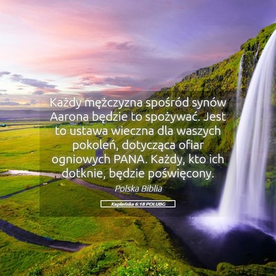Picture 05 - Kapłańska 6:18 POLUBG - Każdy mężczyzna spośród synów Aarona - Bible Verse Picture