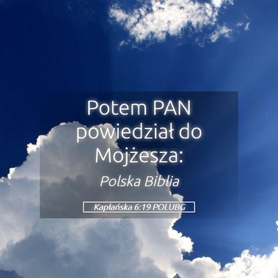 Picture 05 - Kapłańska 6:19 POLUBG - Potem PAN powiedział do - Bible Verse Picture