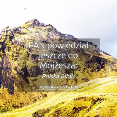 Picture 05 - Kapłańska 7:28 POLUBG - PAN powiedział jeszcze do - Bible Verse Picture