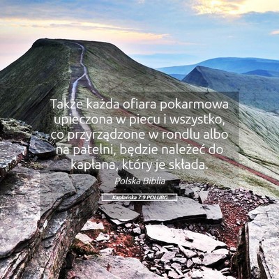 Picture 05 - Kapłańska 7:9 POLUBG - Także każda ofiara pokarmowa upieczona w piecu - Bible Verse Picture