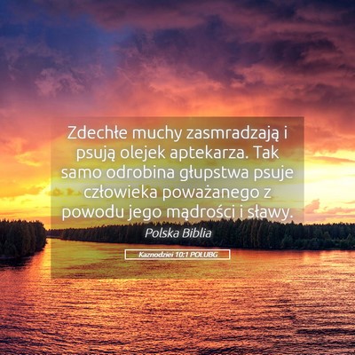 Picture 05 - Kaznodziei 10:1 POLUBG - Zdechłe muchy zasmradzają i psują olejek - Bible Verse Picture