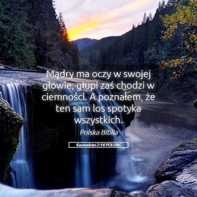 Picture 05 - Kaznodziei 2:14 POLUBG - Mądry ma oczy w swojej głowie, głupi zaś - Bible Verse Picture