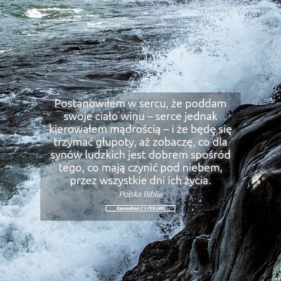 Picture 05 - Kaznodziei 2:3 POLUBG - Postanowiłem w sercu, że poddam swoje ciało - Bible Verse Picture