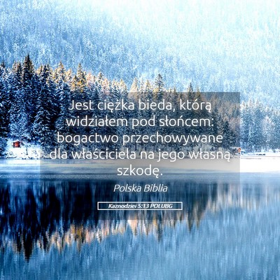 Picture 05 - Kaznodziei 5:13 POLUBG - Jest ciężka bieda, którą widziałem pod - Bible Verse Picture