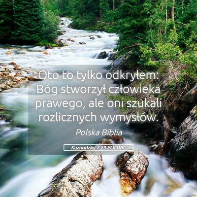 Picture 05 - Kaznodziei 7:29 POLUBG - Oto to tylko odkryłem: Bóg stworzył człowieka - Bible Verse Picture