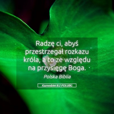 Picture 05 - Kaznodziei 8:2 POLUBG - Radzę ci, abyś przestrzegał rozkazu króla, a - Bible Verse Picture