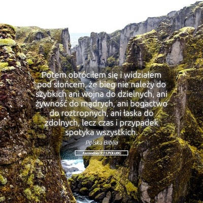 Picture 05 - Kaznodziei 9:11 POLUBG - Potem obróciłem się i widziałem pod - Bible Verse Picture
