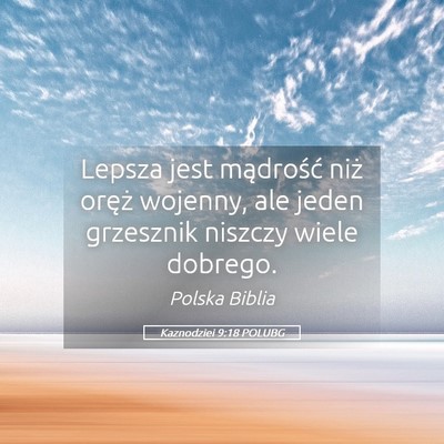 Picture 05 - Kaznodziei 9:18 POLUBG - Lepsza jest mądrość niż oręż wojenny, ale - Bible Verse Picture
