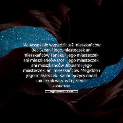 Picture 05 - Księga Sędziów 1:27 POLUBG - Manasses nie wypędził też mieszkańców - Bible Verse Picture