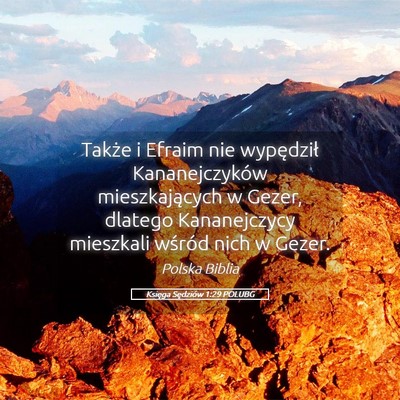 Picture 05 - Księga Sędziów 1:29 POLUBG - Także i Efraim nie wypędził Kananejczyków - Bible Verse Picture