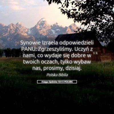 Picture 05 - Księga Sędziów 10:15 POLUBG - Synowie Izraela odpowiedzieli PANU: - Bible Verse Picture