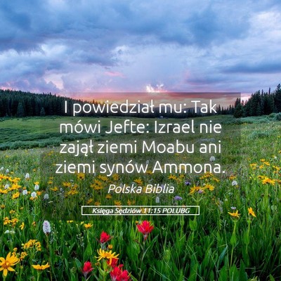 Picture 05 - Księga Sędziów 11:15 POLUBG - I powiedział mu: Tak mówi Jefte: Izrael nie - Bible Verse Picture