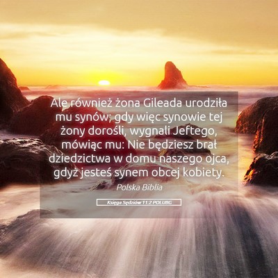Picture 05 - Księga Sędziów 11:2 POLUBG - Ale również żona Gileada urodziła mu synów; - Bible Verse Picture