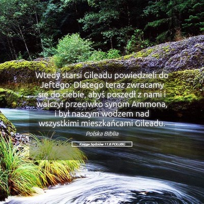 Picture 05 - Księga Sędziów 11:8 POLUBG - Wtedy starsi Gileadu powiedzieli do Jeftego: - Bible Verse Picture