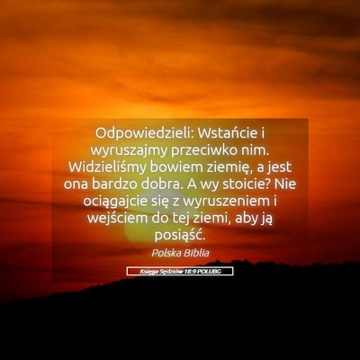 Picture 05 - Księga Sędziów 18:9 POLUBG - Odpowiedzieli: Wstańcie i wyruszajmy przeciwko - Bible Verse Picture