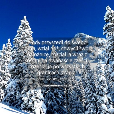 Picture 05 - Księga Sędziów 19:29 POLUBG - A gdy przyszedł do swego domu, wziął nóż, - Bible Verse Picture