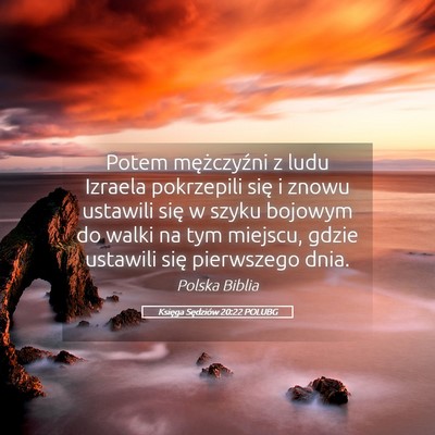 Picture 05 - Księga Sędziów 20:22 POLUBG - Potem mężczyźni z ludu Izraela pokrzepili się - Bible Verse Picture