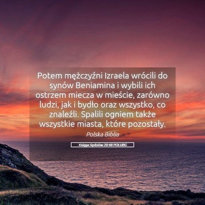 Picture 05 - Księga Sędziów 20:48 POLUBG - Potem mężczyźni Izraela wrócili do synów - Bible Verse Picture