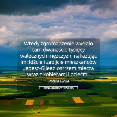Picture 05 - Księga Sędziów 21:10 POLUBG - Wtedy zgromadzenie wysłało tam dwanaście - Bible Verse Picture