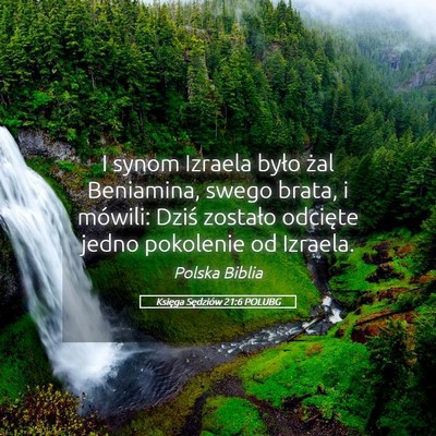 Picture 05 - Księga Sędziów 21:6 POLUBG - I synom Izraela było żal Beniamina, swego - Bible Verse Picture