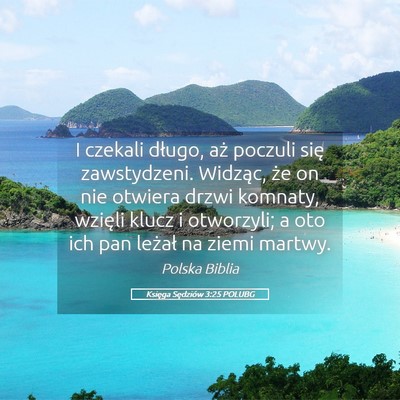Picture 05 - Księga Sędziów 3:25 POLUBG - I czekali długo, aż poczuli się zawstydzeni. - Bible Verse Picture