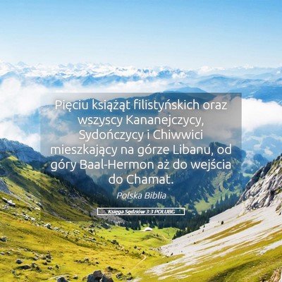 Picture 05 - Księga Sędziów 3:3 POLUBG - Pięciu książąt filistyńskich oraz wszyscy - Bible Verse Picture
