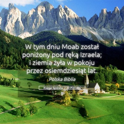 Picture 05 - Księga Sędziów 3:30 POLUBG - W tym dniu Moab został poniżony pod ręką - Bible Verse Picture