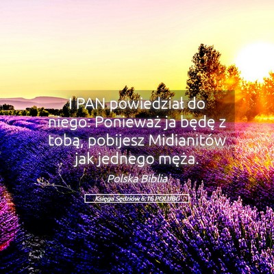 Picture 05 - Księga Sędziów 6:16 POLUBG - I PAN powiedział do niego: Ponieważ ja będę z - Bible Verse Picture