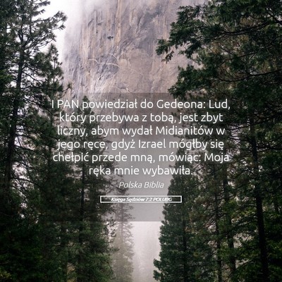 Picture 05 - Księga Sędziów 7:2 POLUBG - I PAN powiedział do Gedeona: Lud, który - Bible Verse Picture