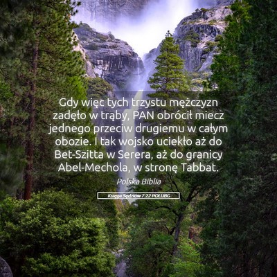 Picture 05 - Księga Sędziów 7:22 POLUBG - Gdy więc tych trzystu mężczyzn zadęło w - Bible Verse Picture