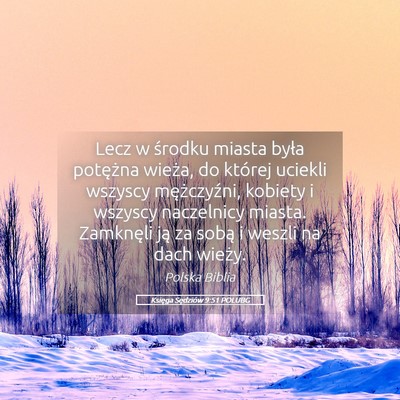 Picture 05 - Księga Sędziów 9:51 POLUBG - Lecz w środku miasta była potężna wieża, do - Bible Verse Picture