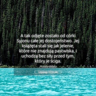 Picture 05 - Lamentacje 1:6 POLUBG - A tak odjęte zostało od córki Syjonu całe jej - Bible Verse Picture