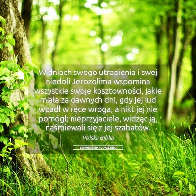 Picture 05 - Lamentacje 1:7 POLUBG - W dniach swego utrapienia i swej niedoli - Bible Verse Picture
