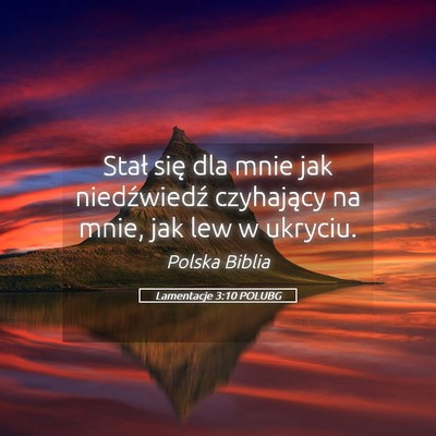Picture 05 - Lamentacje 3:10 POLUBG - Stał się dla mnie jak niedźwiedź czyhający - Bible Verse Picture