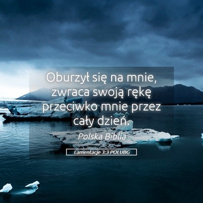 Picture 05 - Lamentacje 3:3 POLUBG - Oburzył się na mnie, zwraca swoją rękę - Bible Verse Picture