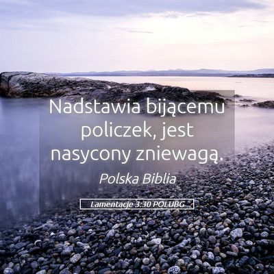 Picture 05 - Lamentacje 3:30 POLUBG - Nadstawia bijącemu policzek, jest nasycony - Bible Verse Picture