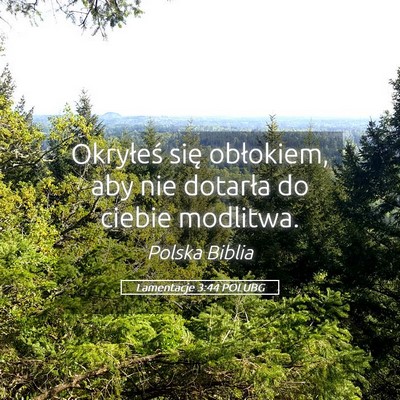 Picture 05 - Lamentacje 3:44 POLUBG - Okryłeś się obłokiem, aby nie dotarła do - Bible Verse Picture