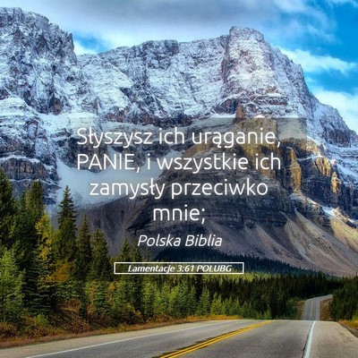Picture 05 - Lamentacje 3:61 POLUBG - Słyszysz ich urąganie, PANIE, i wszystkie ich - Bible Verse Picture