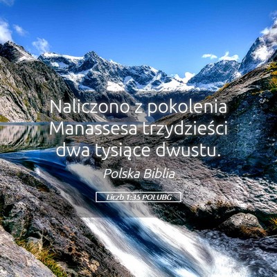 Picture 05 - Liczb 1:35 POLUBG - Naliczono z pokolenia Manassesa trzydzieści dwa - Bible Verse Picture