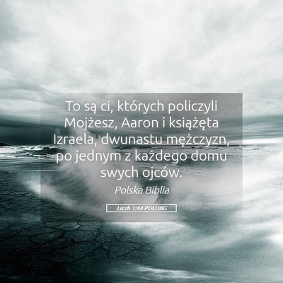 Picture 05 - Liczb 1:44 POLUBG - To są ci, których policzyli Mojżesz, Aaron i - Bible Verse Picture